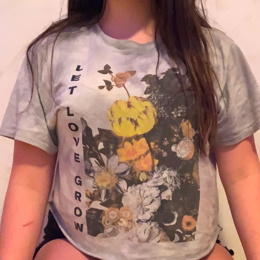 A long cropped floral top.